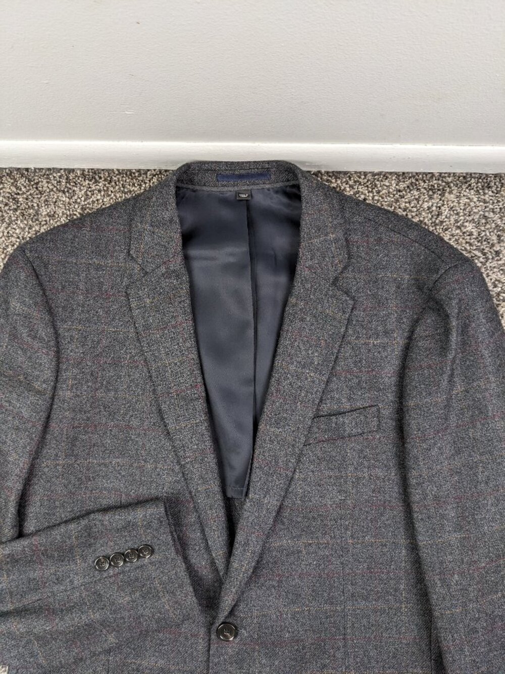 J Crew Sport Coat Ludlow 42R Robert Noble Scottish Flannel Wool Plaid Gray